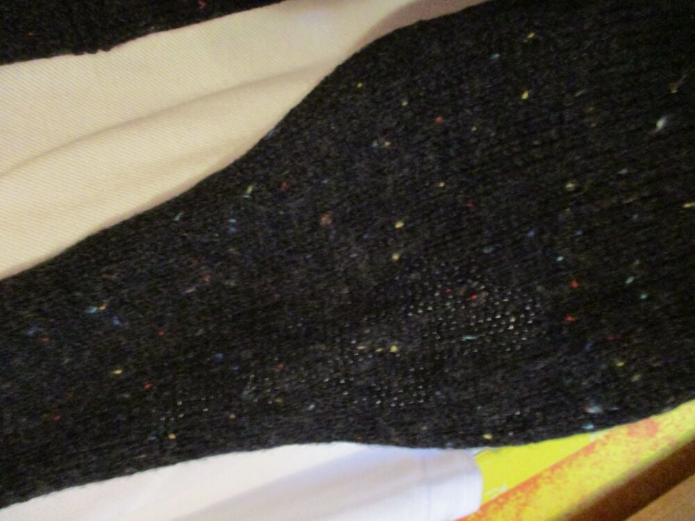 Black with Multi coloured dashes 63.7" Scarf. Knitted By KittyMumma - Image 7
