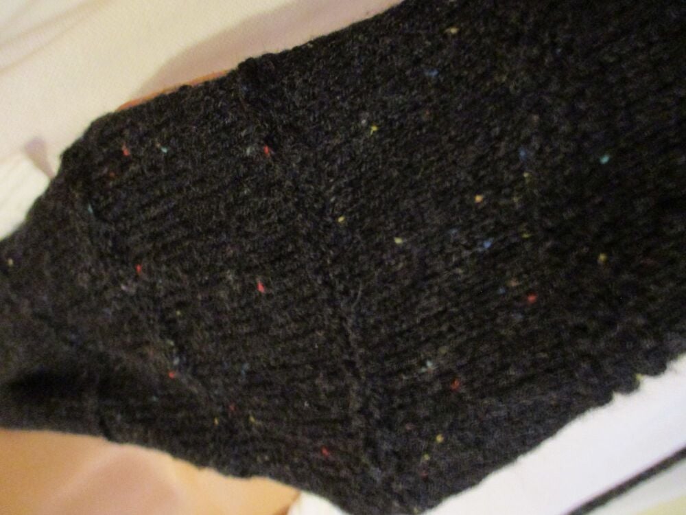 Black with Multi coloured dashes 63.7" Scarf. Knitted By KittyMumma - Image 4